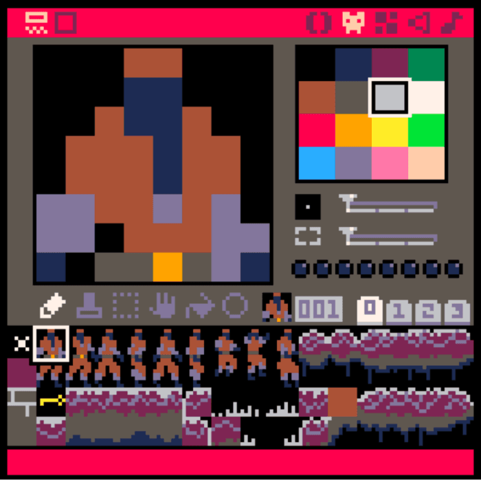Pico-8's sprite editor.